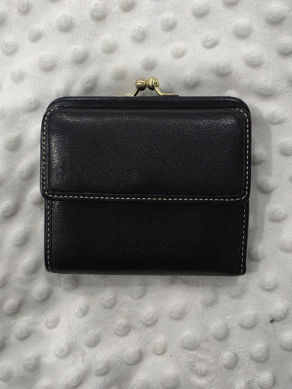 COACH Black Leather Tri-fold & Kiss-Lock Wallet